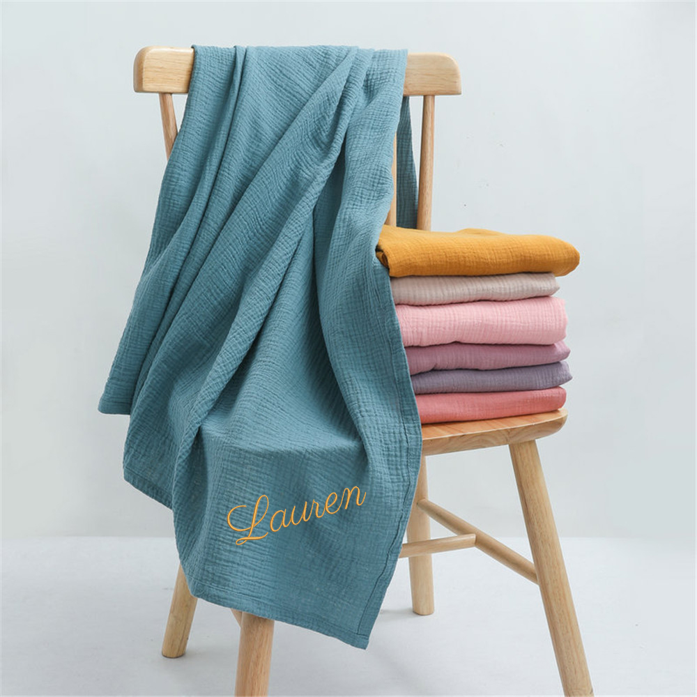 Personalized Name Embroidered  - Swaddle Blanket Muslin avis et prix