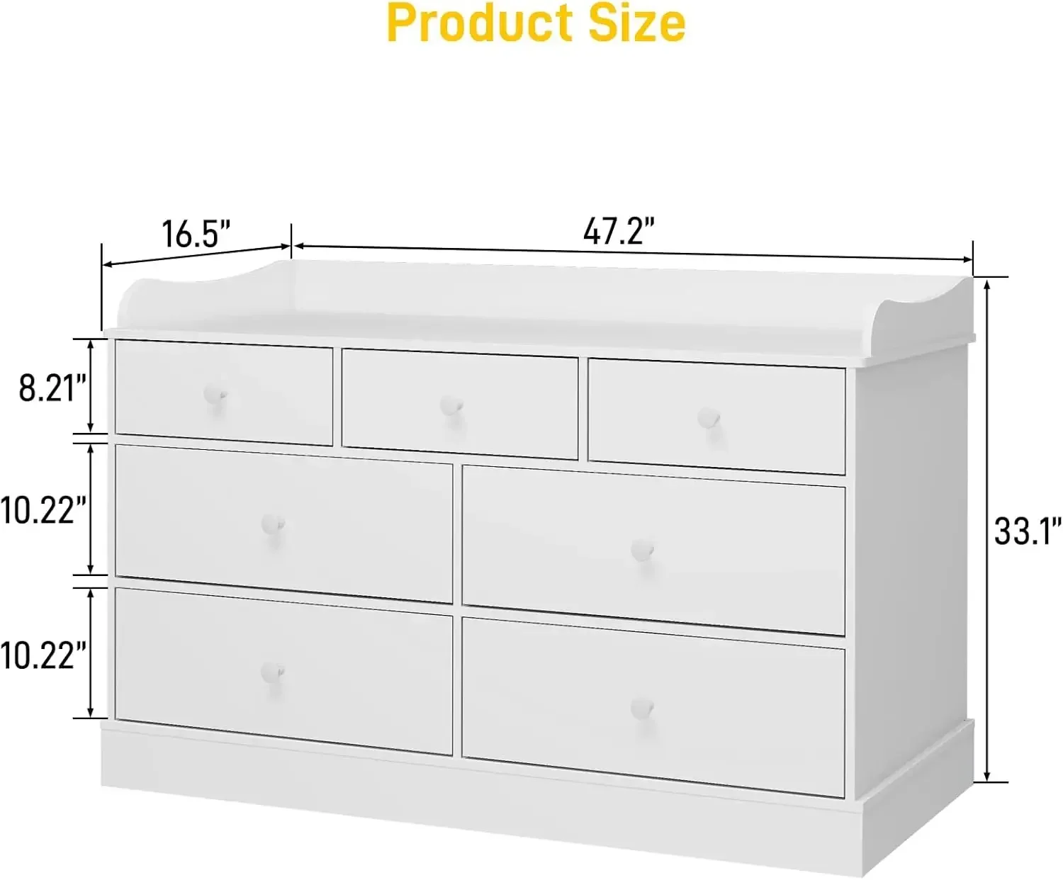 Kids Dresser Cabinet with 7 Dr - Baby Nursery Dresser Changing Table avis et prix