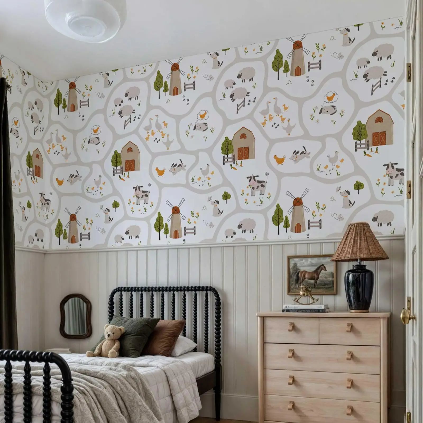 Cute Farm Animals Kids Wallpap - Baby Nursery Water avis et prix