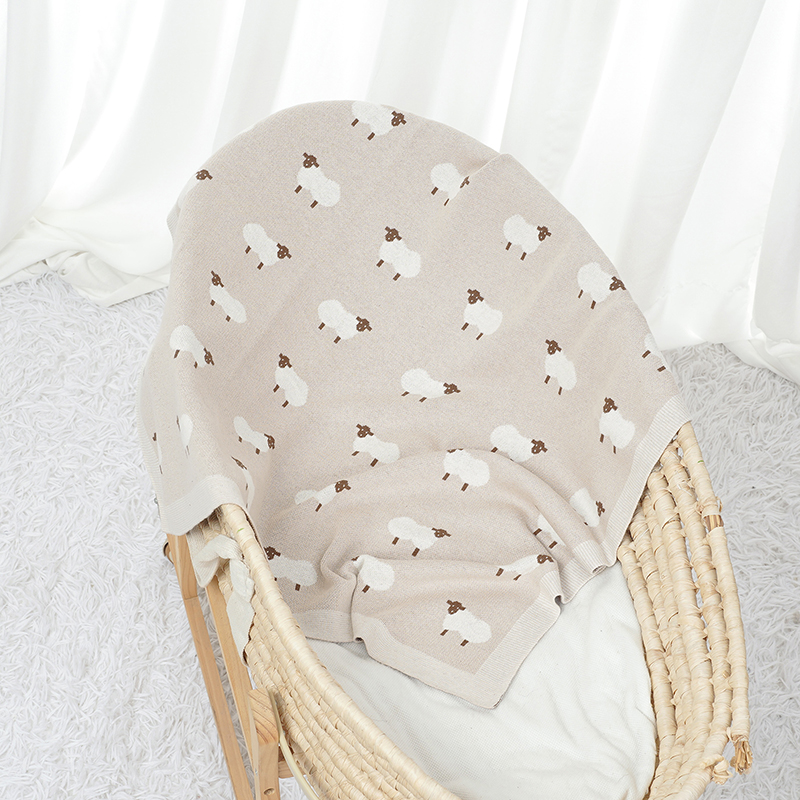 Cute Sheep Print Muslin Newbor - Swaddle Blanket Muslin avis et prix