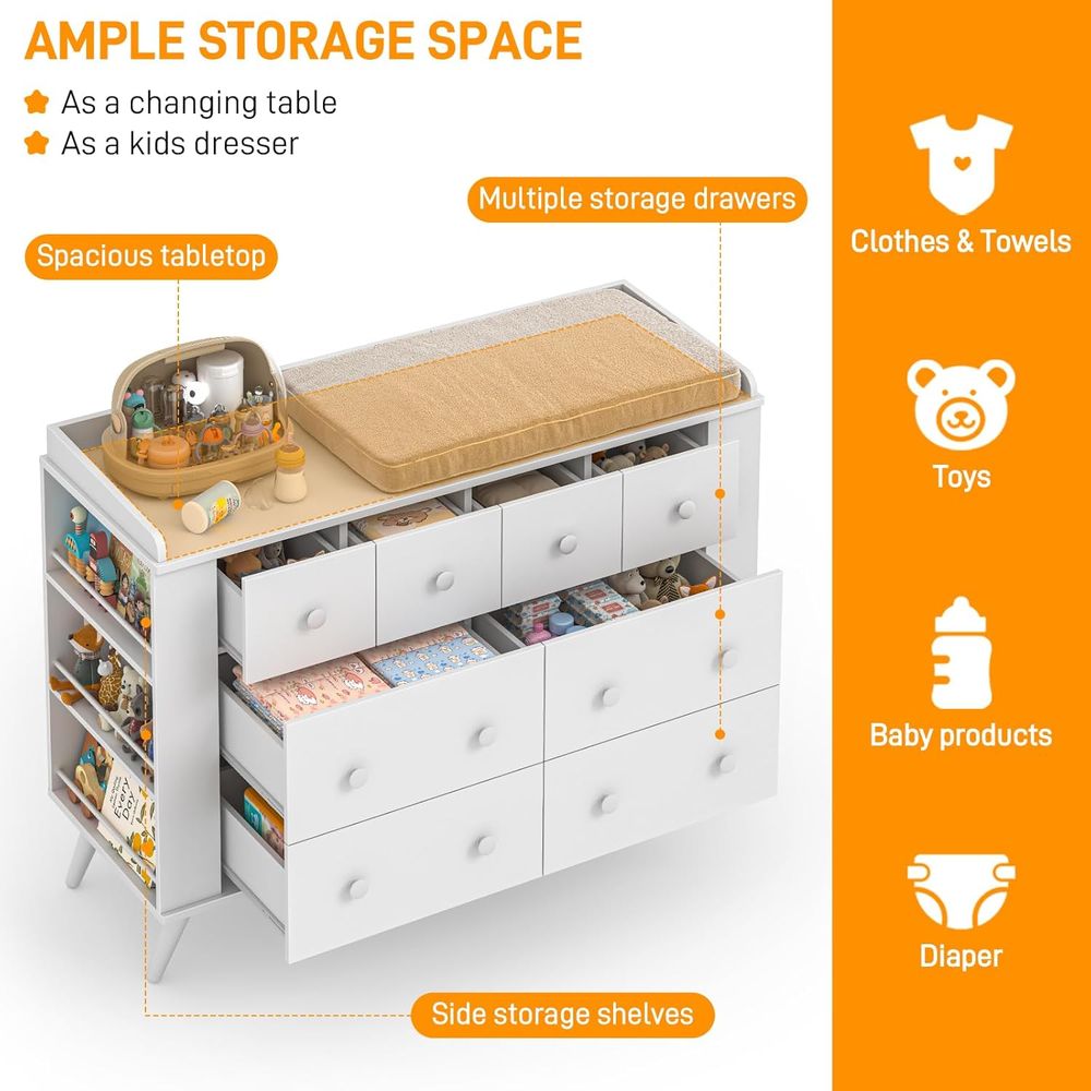 Children's 8-Drawer Dresser, N - Baby Nursery Dresser Changing Table avis et prix