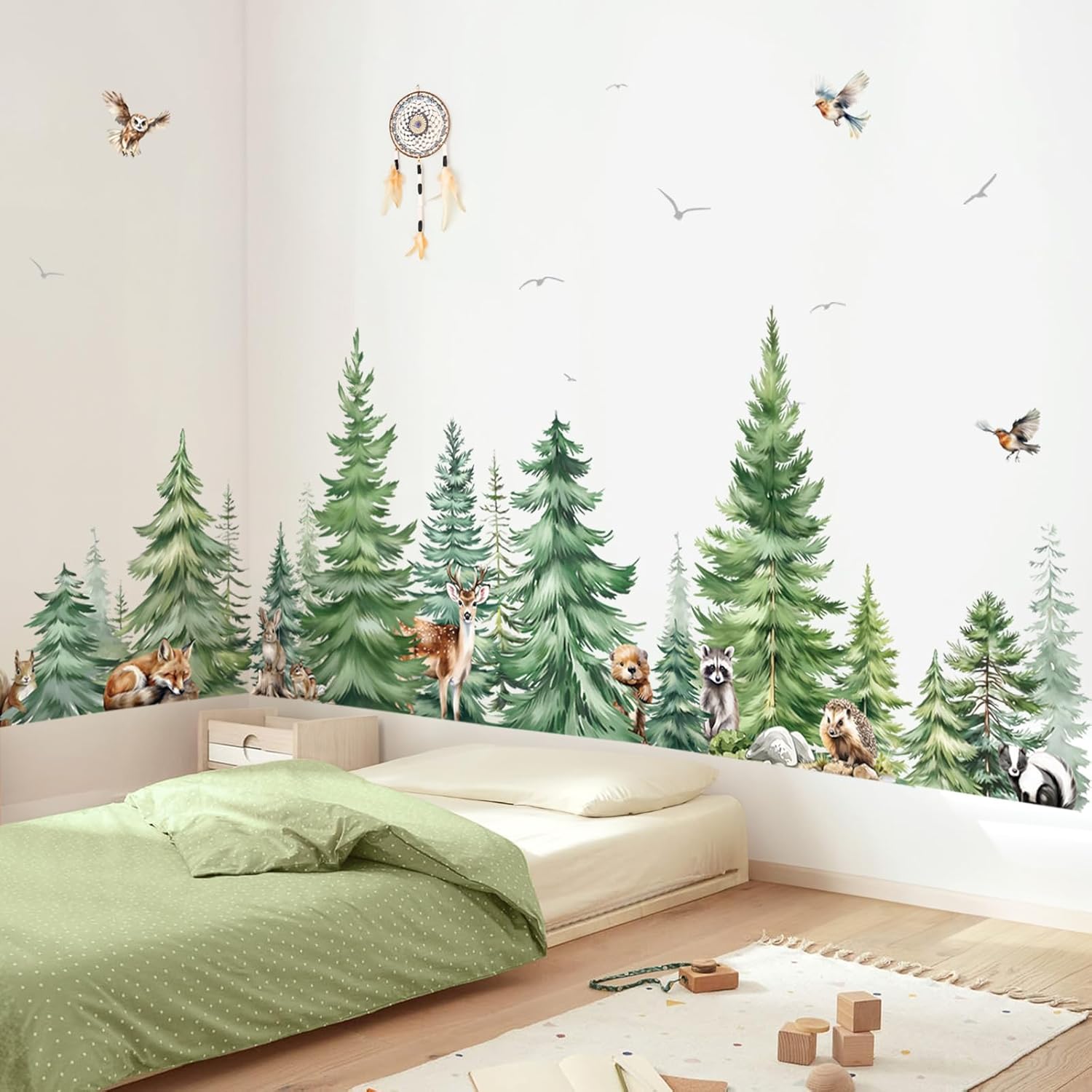 Large Watercolor Pine Tree Ani - Baby Nursery Set Furniture avis et prix