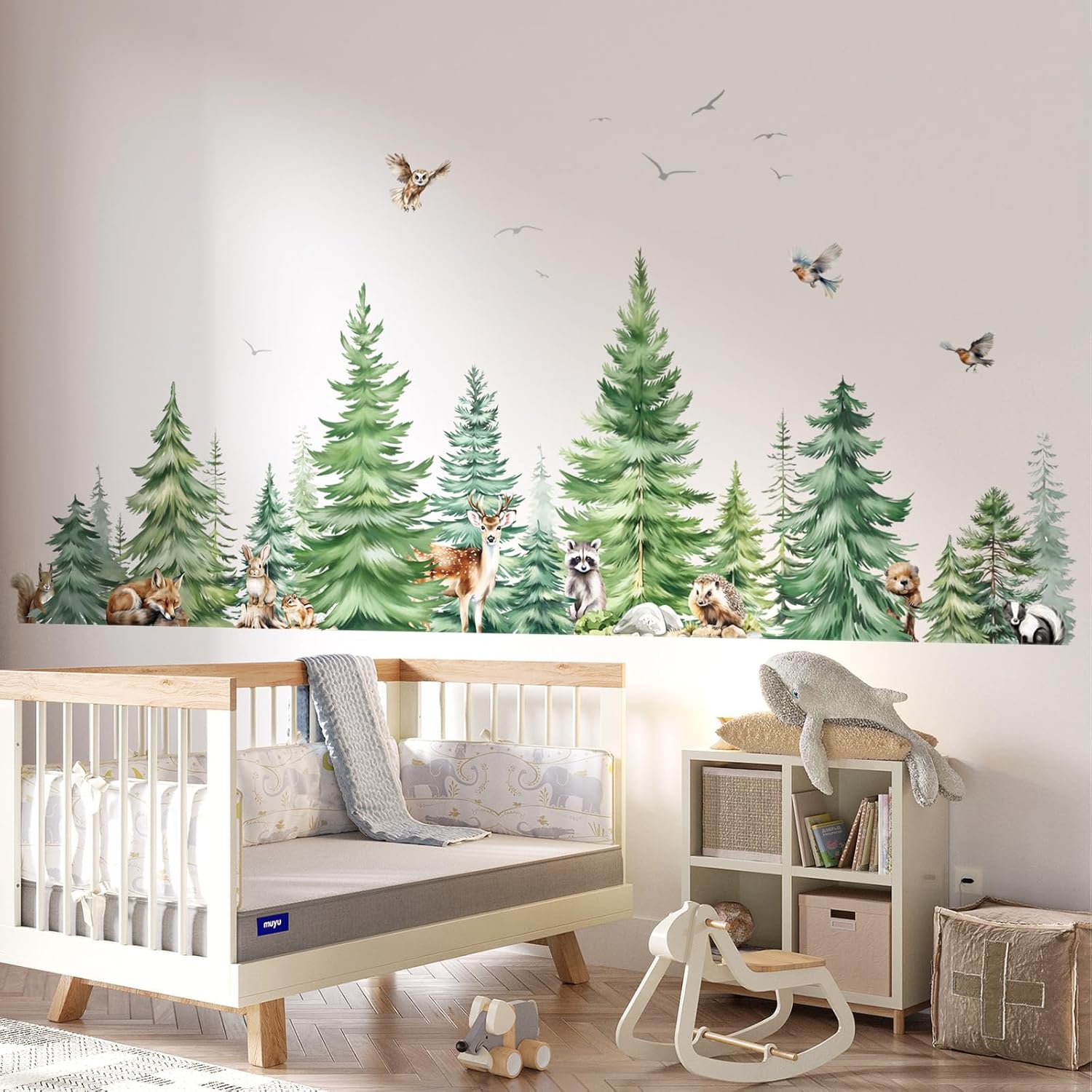 Large Watercolor Pine Tree Ani - Baby Nursery Set Furniture avis et prix