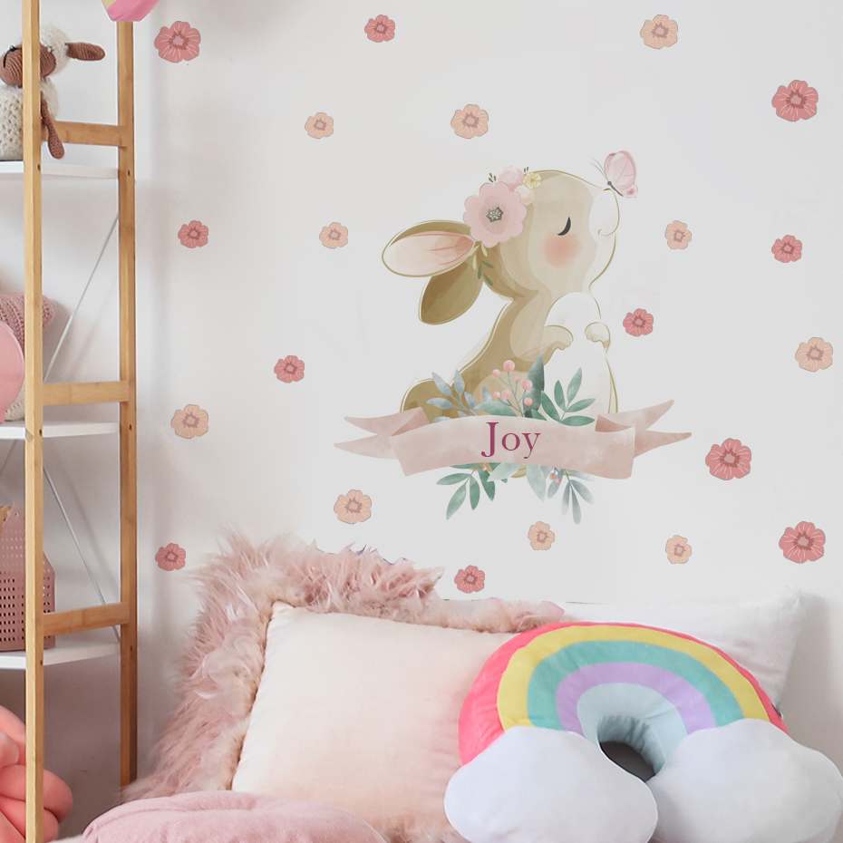Custom Names Cute Pink Bunny P - Baby Nursery Set Furniture avis et prix