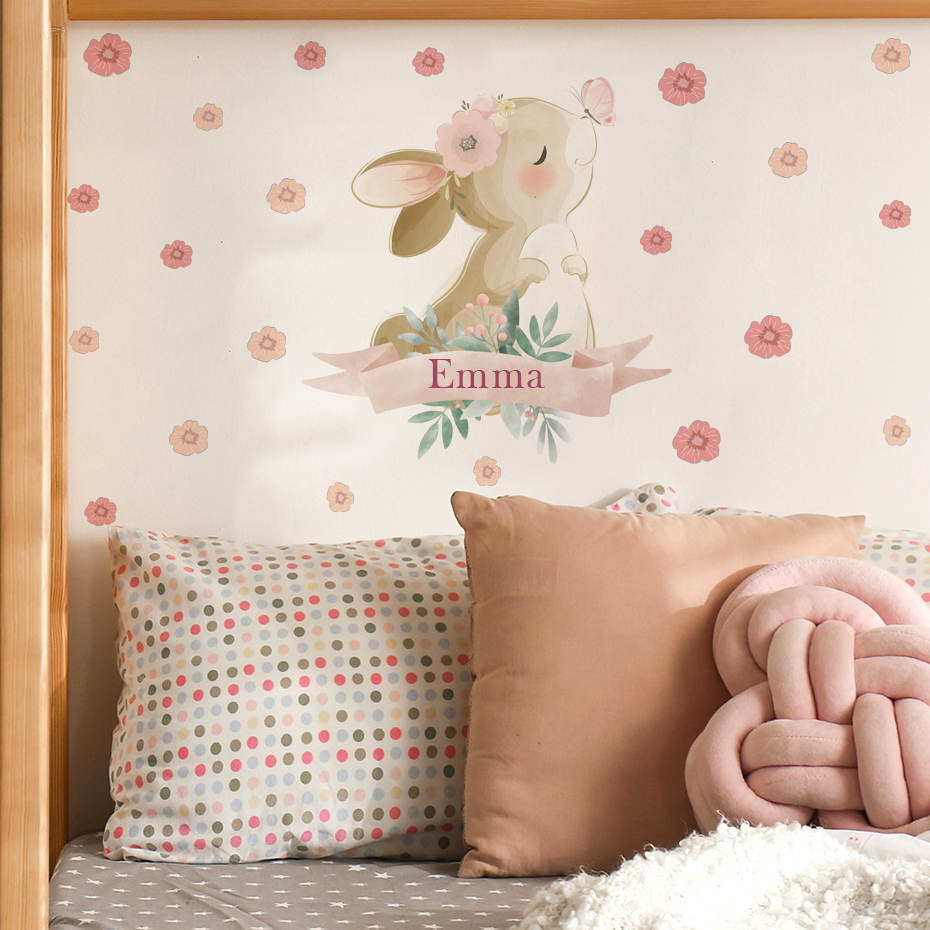 Custom Names Cute Pink Bunny P - Baby Nursery Set Furniture avis et prix