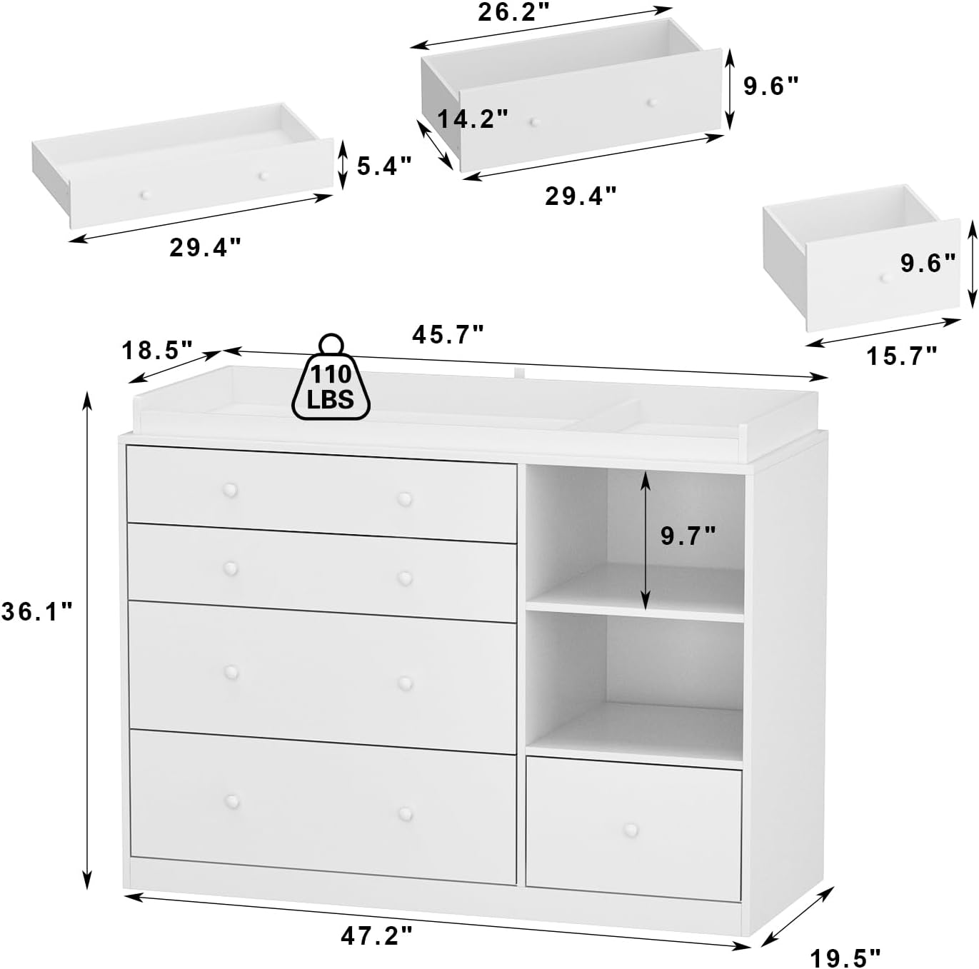 Nursery Dresser with Baby Chan - Baby Nursery Dresser Changing Table avis et prix