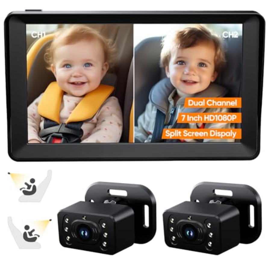 Baby Car Camera for 2 - 7 Inch - Baby Monitor Split Screen avis et prix