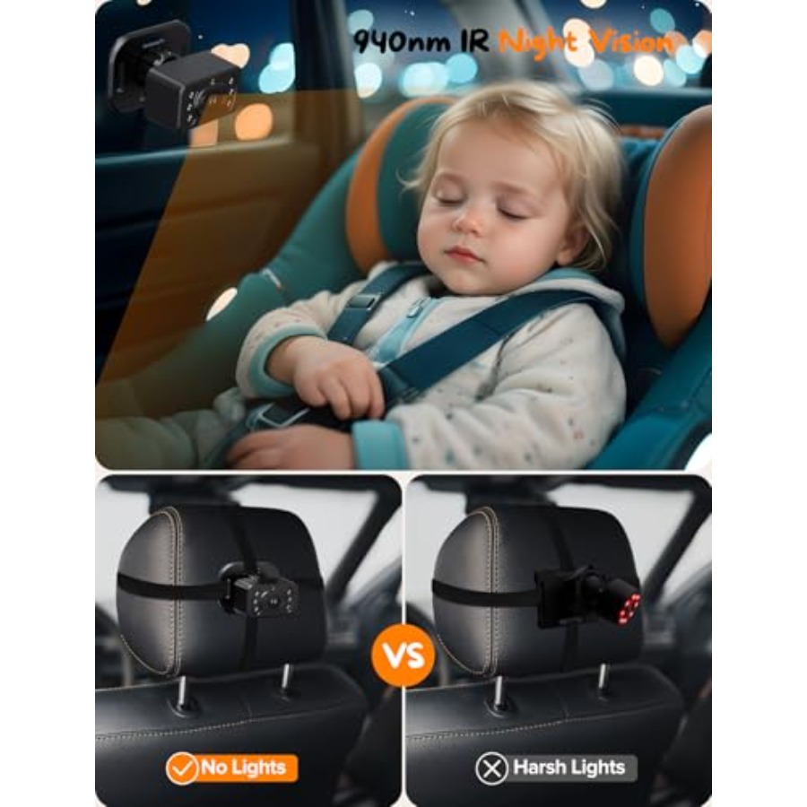 Baby Car Camera for 2 - 7 Inch - Baby Monitor Split Screen avis et prix