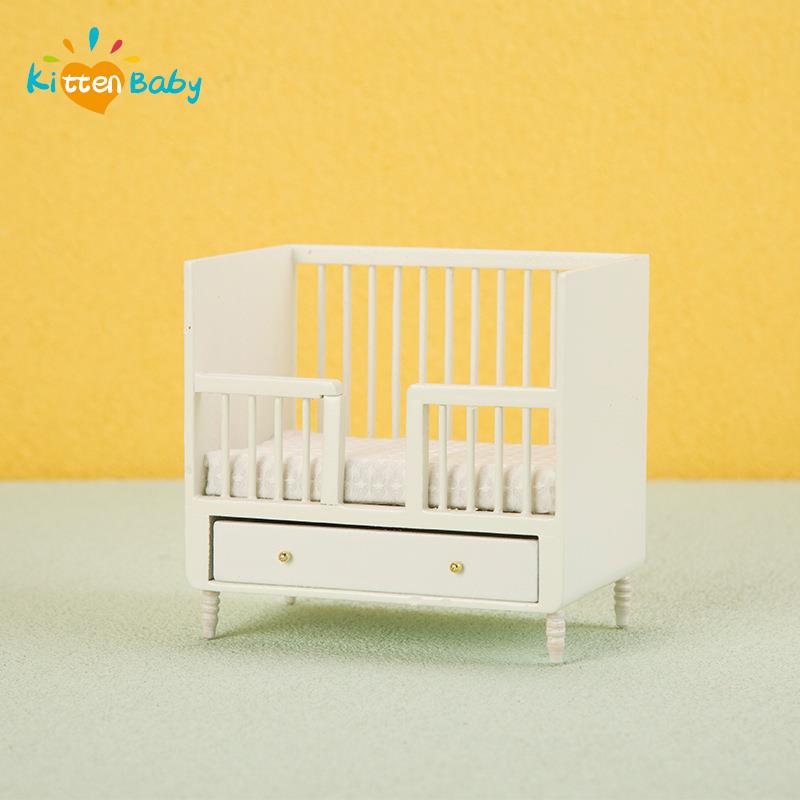 1:12 Miniature White Wood Baby - Baby Nursery Set Furniture avis et prix