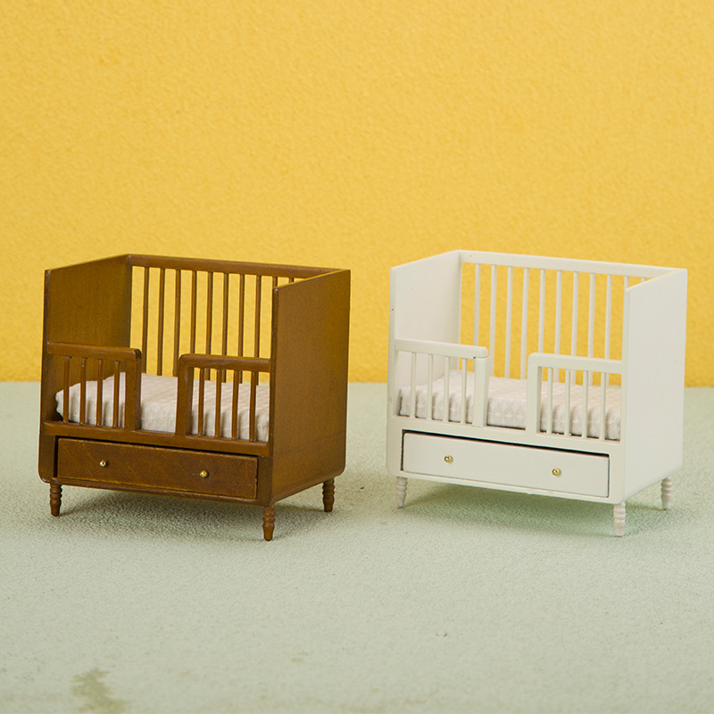 1:12 Miniature White Wood Baby - Baby Nursery Set Furniture avis et prix