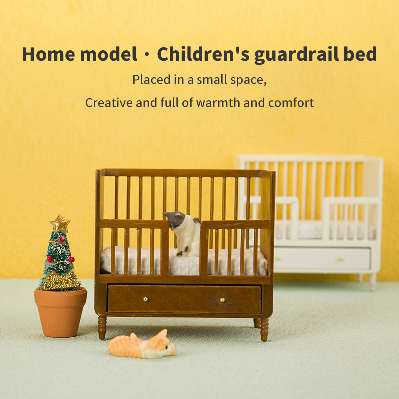 1:12 Miniature White Wood Baby - Baby Nursery Set Furniture avis et prix
