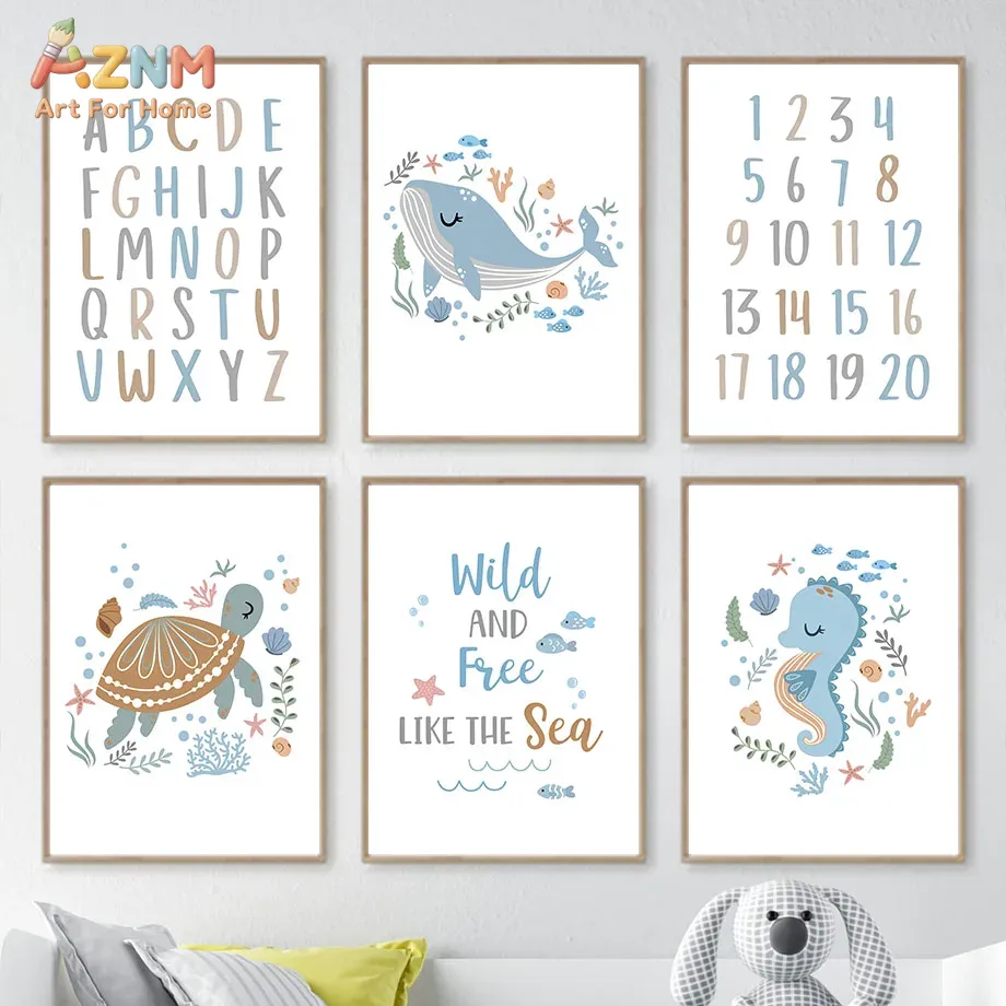 Whale Turtle Seahorse Octopus  - Baby Nursery Ocean avis et prix
