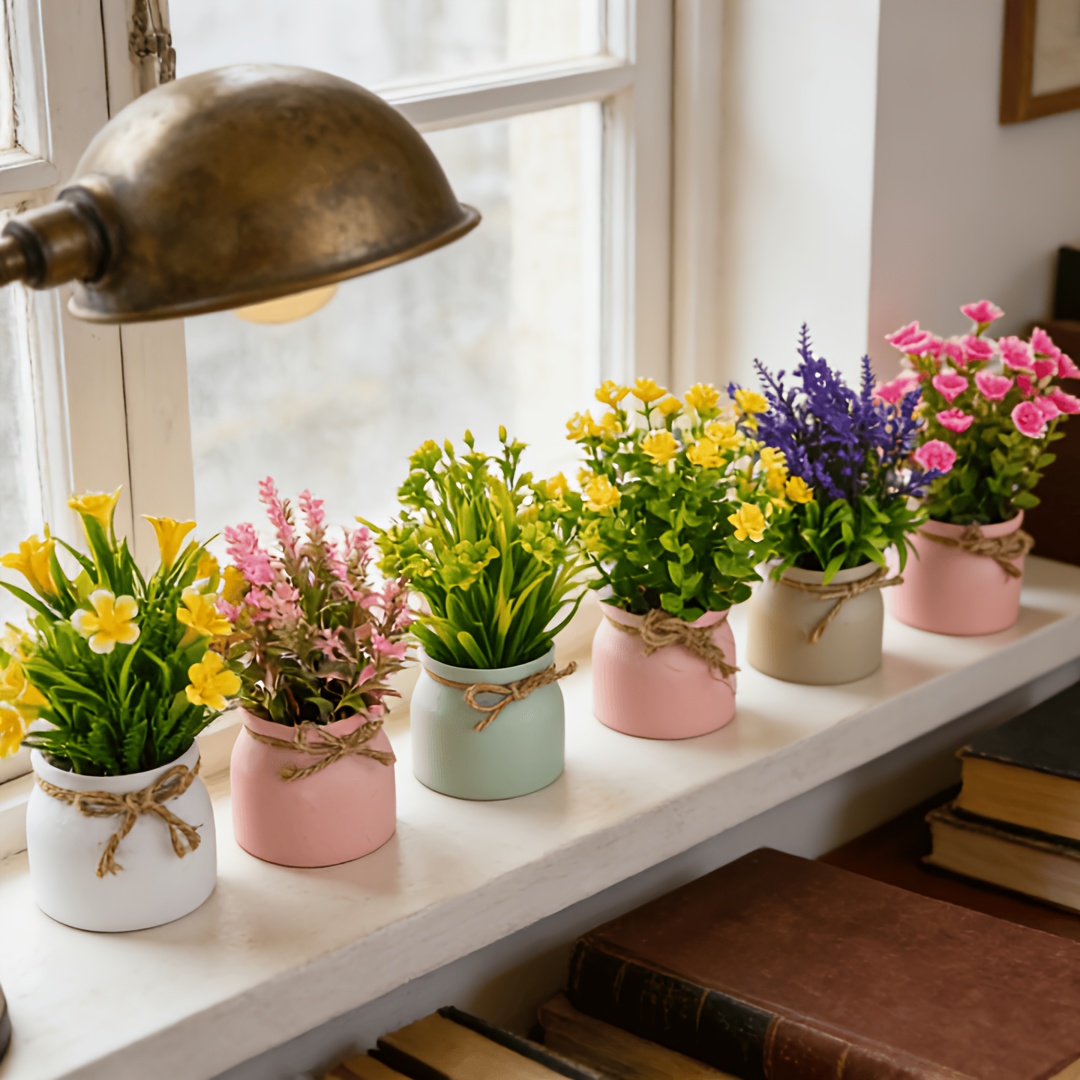 6pcs Artificial Flowers in Sma - Baby Bookshelf Small avis et prix