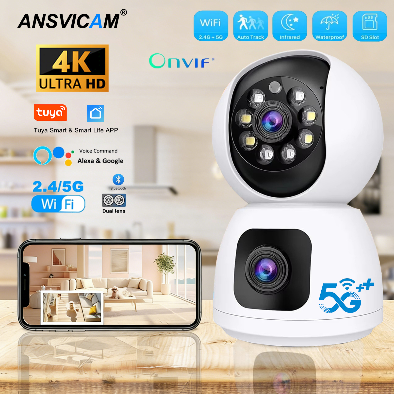 Tuya  4K 8MP HD WiFi Camera In - Baby Monitor Split Screen avis et prix