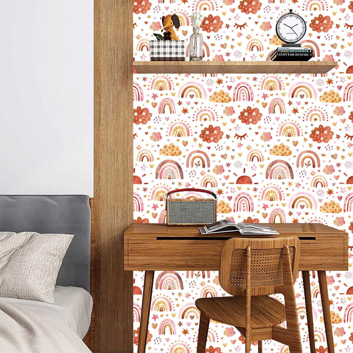 Rainbow Wallpaper Peel and Sti - Baby Nursery Water avis et prix