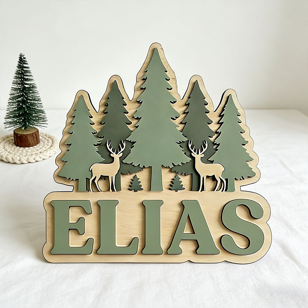 Custom Forest Elk Pine Tree Na - Baby Nursery Mountain Theme avis et prix