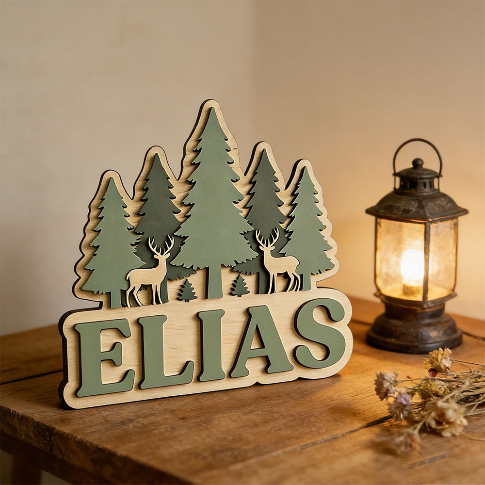 Custom Forest Elk Pine Tree Na - Baby Nursery Mountain Theme avis et prix