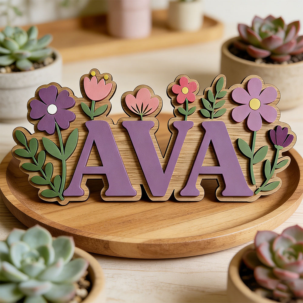 Custom 3D Flower Wreath Name D - Baby Nursery Themes Girl avis et prix