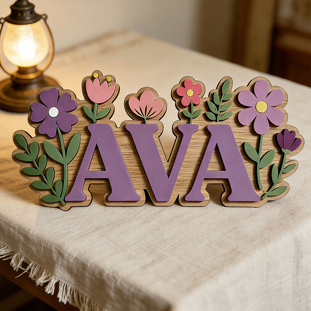 Custom 3D Flower Wreath Name D - Baby Nursery Themes Girl avis et prix