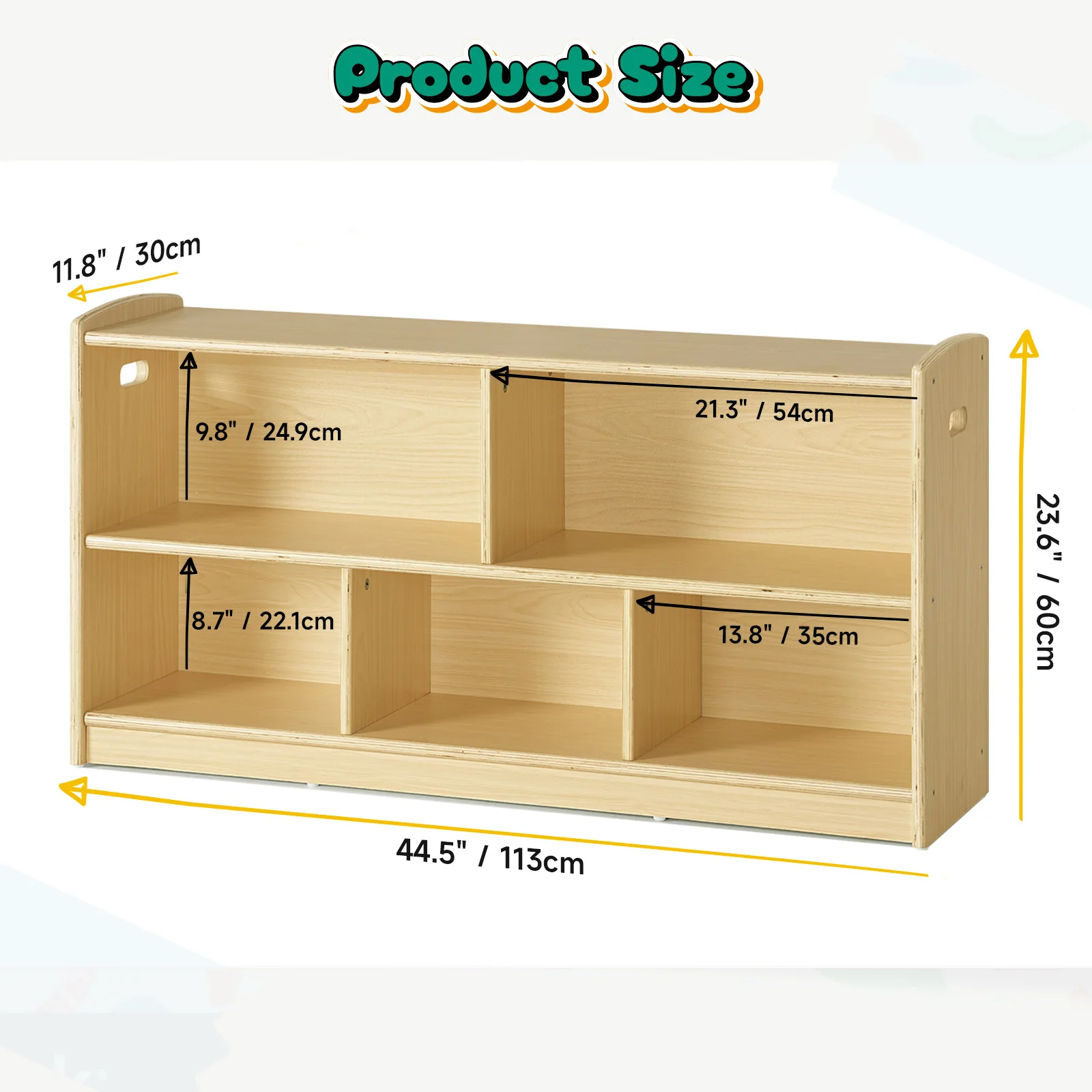 2-Tier Wood Montessori Cabinet - Baby Bookshelf Small avis et prix