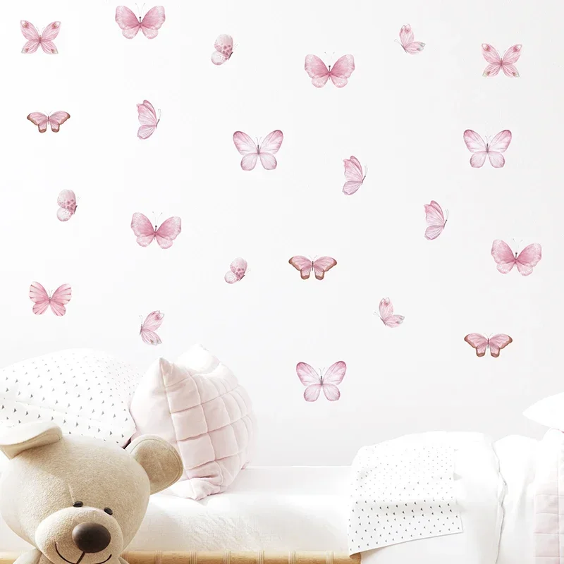 17pcs Watercolor Pink Flying B - Baby Nursery Water avis et prix