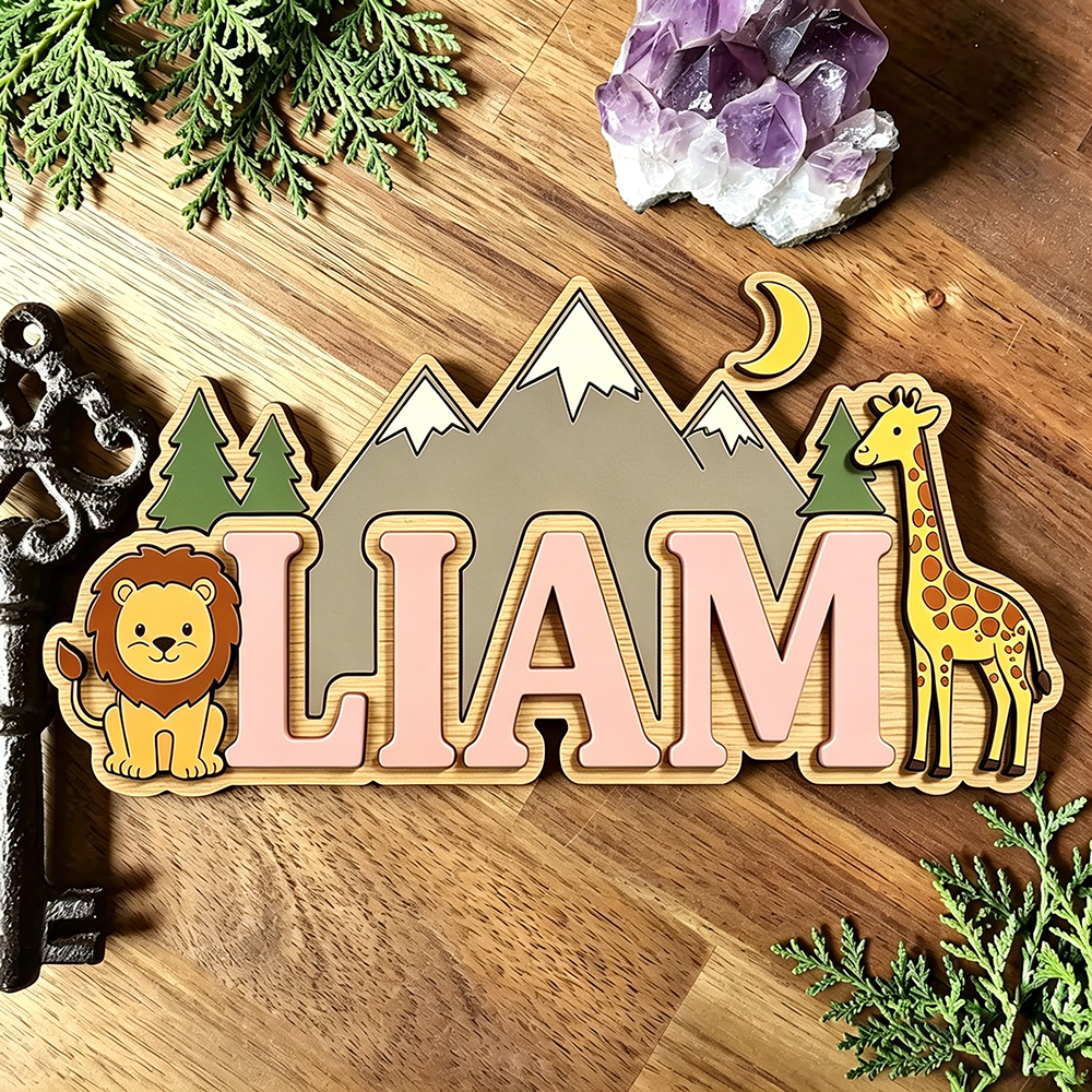Custom Safari Lion & Giraffe K - Baby Nursery Mountain Theme avis et prix