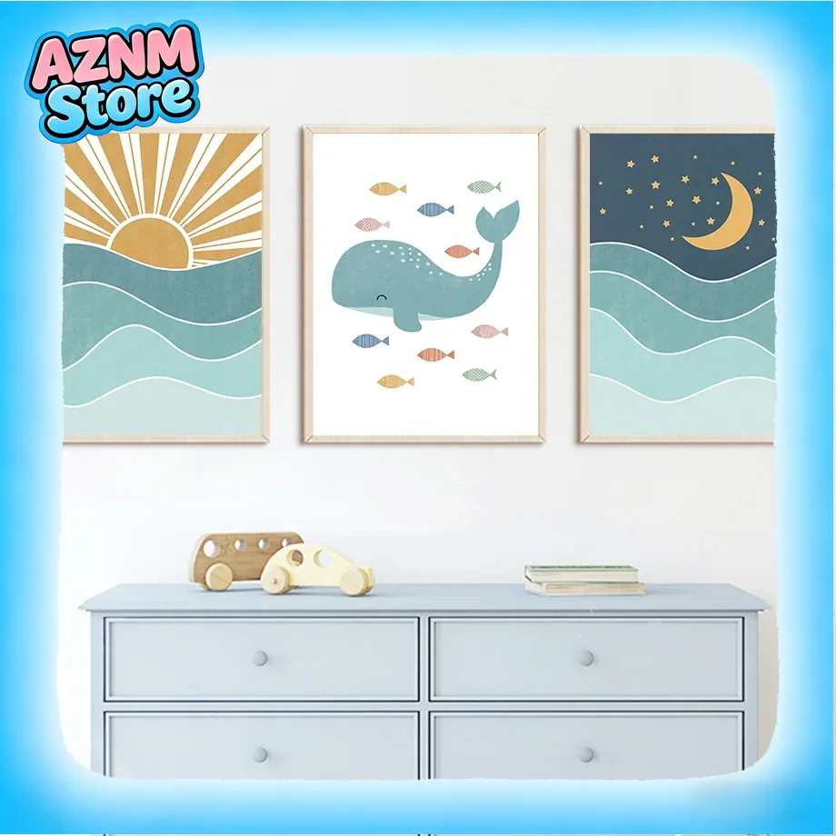 Fish Whale Seagull Sunrise Sun - Baby Nursery Quotes avis et prix