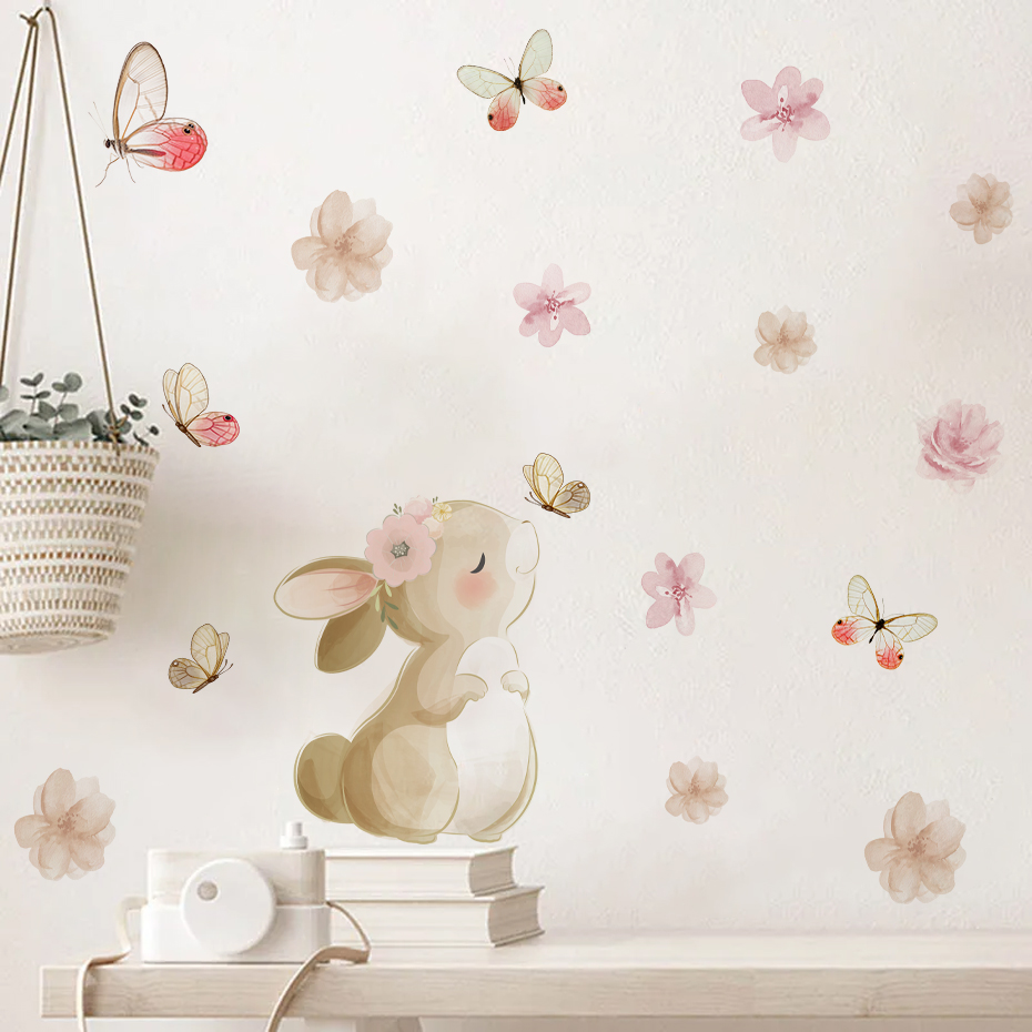 Cartoon Rabbit Flowers Butterf - Baby Nursery Set Furniture avis et prix