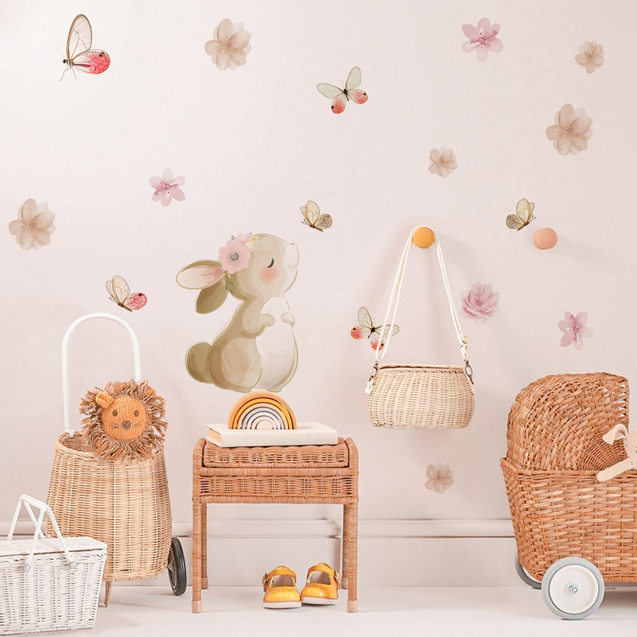 Cartoon Rabbit Flowers Butterf - Baby Nursery Set Furniture avis et prix