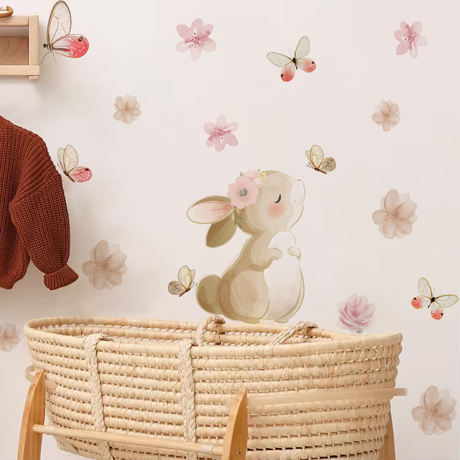Cartoon Rabbit Flowers Butterf - Baby Nursery Set Furniture avis et prix