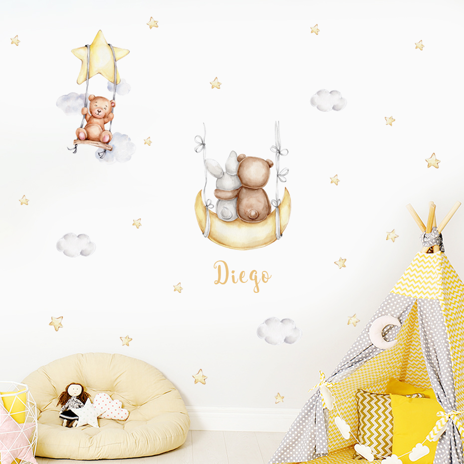 Custom Baby Name Bear Balloons - Baby Nursery Set Furniture avis et prix