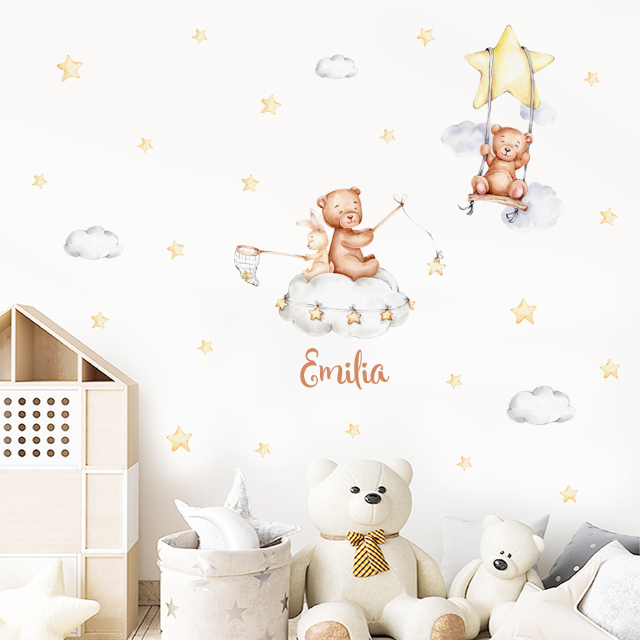 Custom Baby Name Bear Balloons - Baby Nursery Set Furniture avis et prix