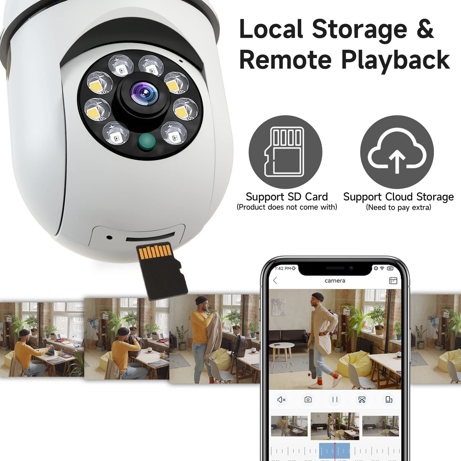 8MP E27 Bulb Surveillance Came - Baby Monitor Split Screen avis et prix