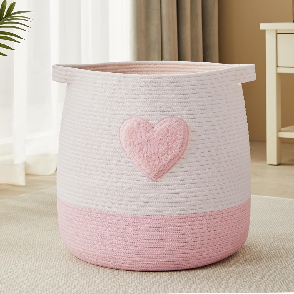 Pink Laundry Basket Hamper for - Baby Nursery Basket avis et prix