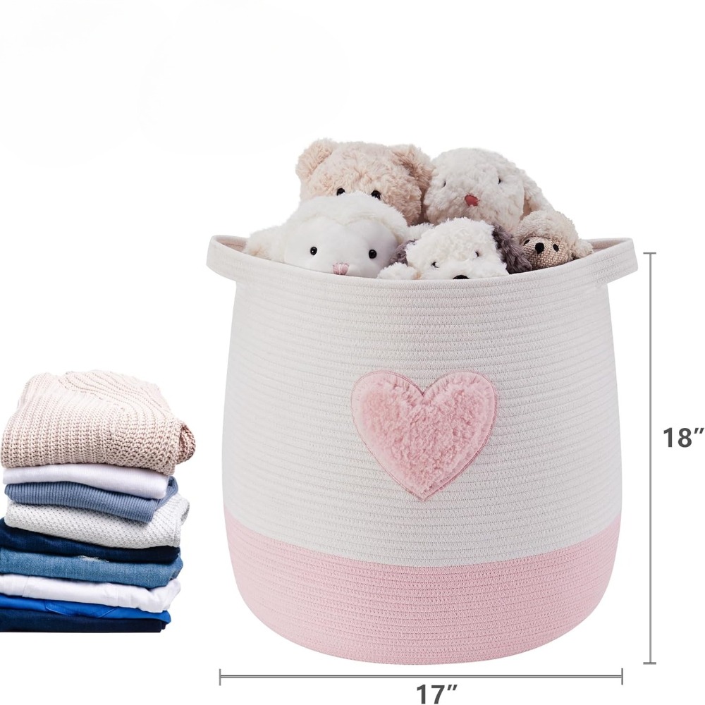Pink Laundry Basket Hamper for - Baby Nursery Basket avis et prix