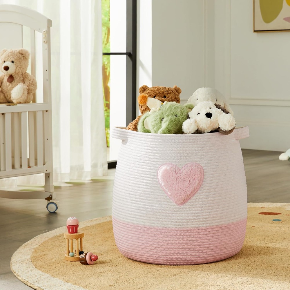 Pink Laundry Basket Hamper for - Baby Nursery Basket avis et prix