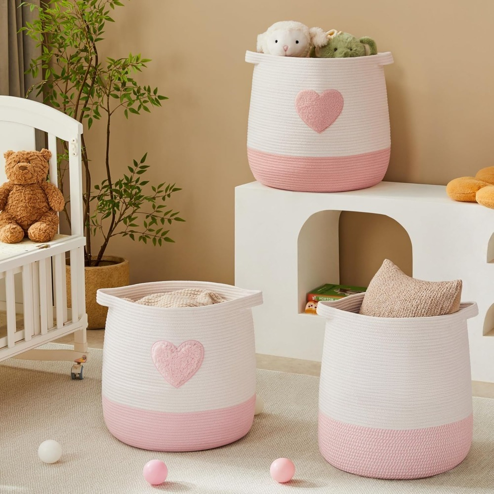 Pink Laundry Basket Hamper for - Baby Nursery Basket avis et prix