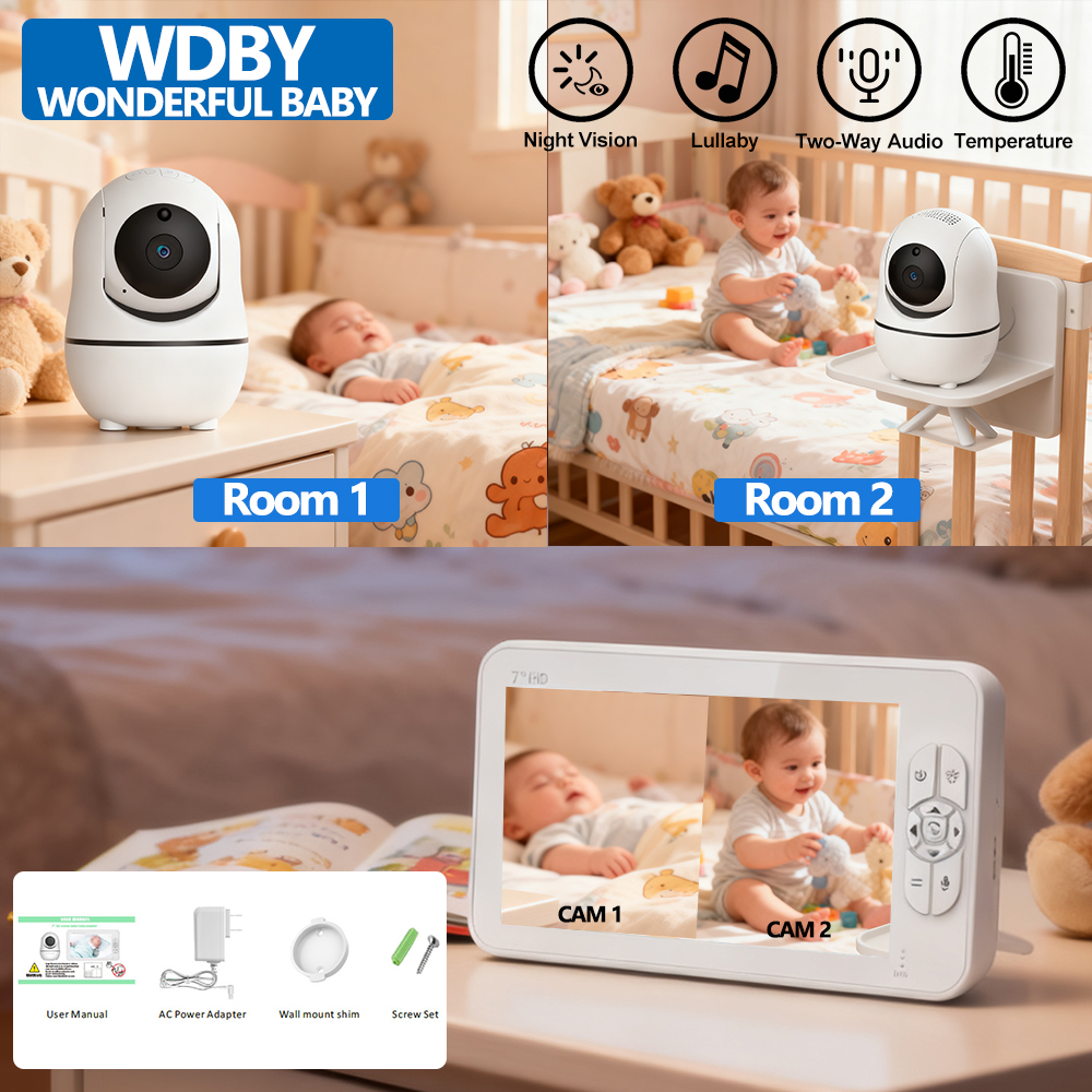 7.0 Inch HD Video Baby Monitor - Baby Monitor Split Screen avis et prix