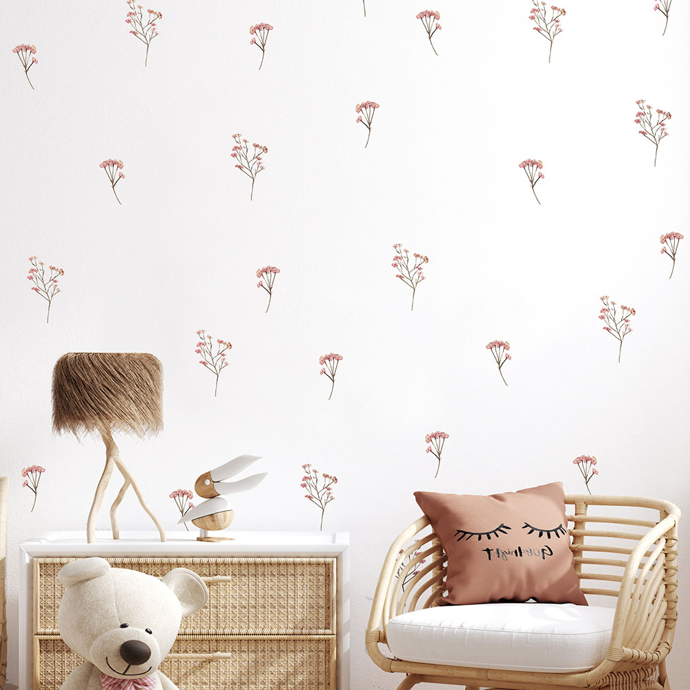 Pink  Watercolor Flower Wall S - Baby Nursery Set Furniture avis et prix