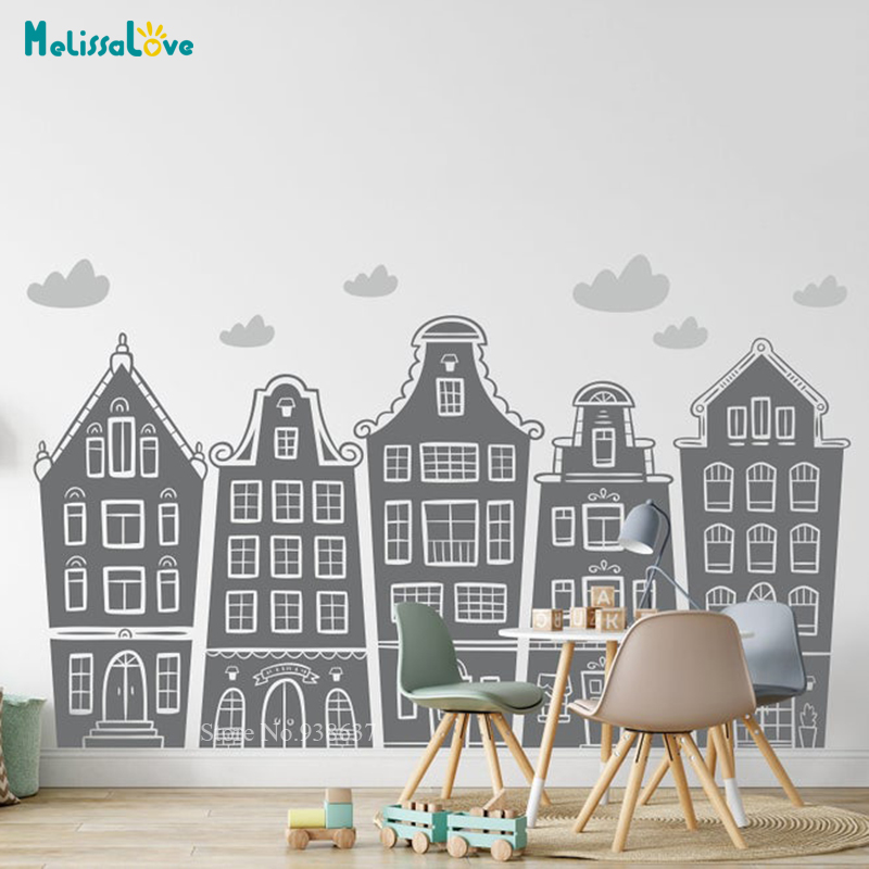 Scandinavian Houses & Clouds D - Baby Nursery Set Furniture avis et prix