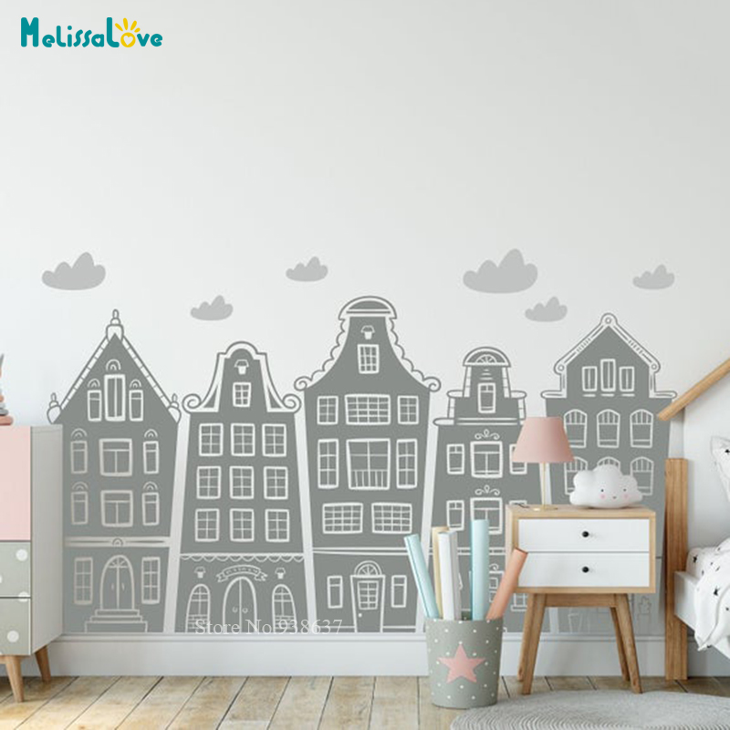 Scandinavian Houses & Clouds D - Baby Nursery Set Furniture avis et prix