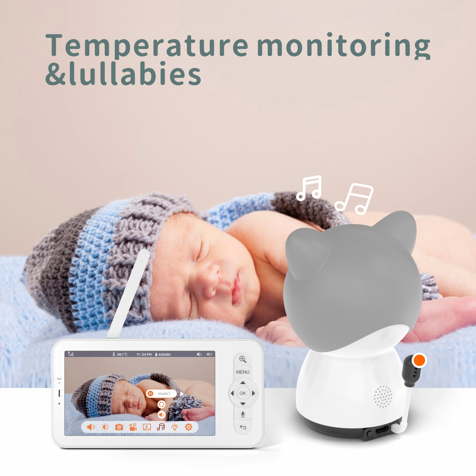 Babystar 5-inch LCD baby monit - Baby Monitor Split Screen avis et prix