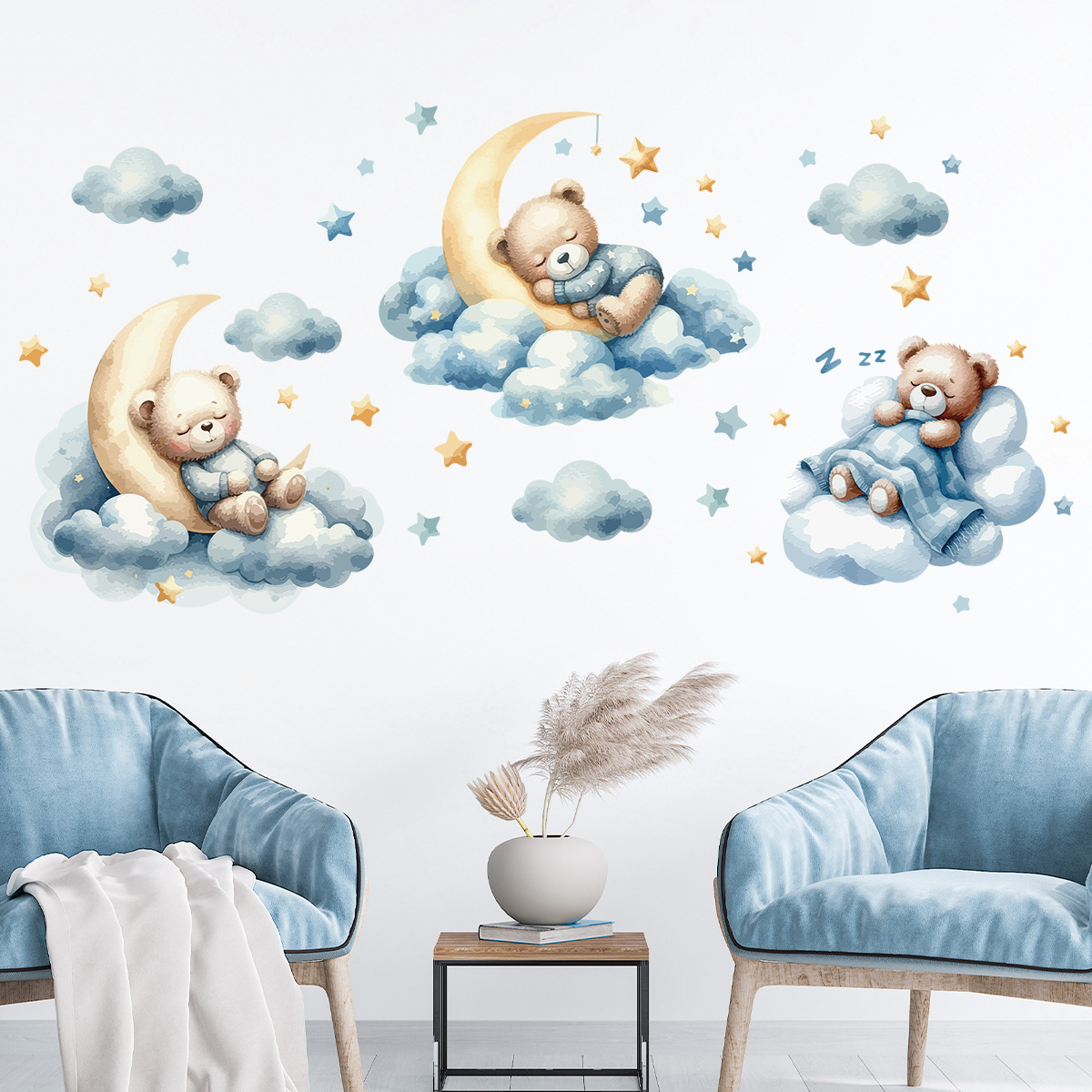 Watercolor Bear Sleep Moon Clo - Baby Nursery Set Furniture avis et prix