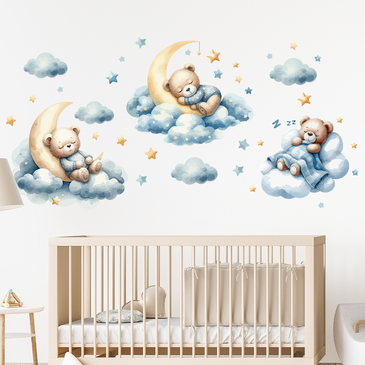 Watercolor Bear Sleep Moon Clo - Baby Nursery Set Furniture avis et prix