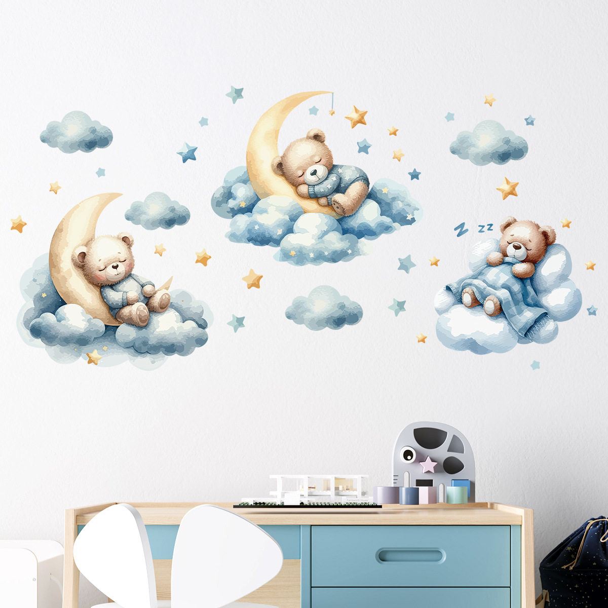 Watercolor Bear Sleep Moon Clo - Baby Nursery Set Furniture avis et prix