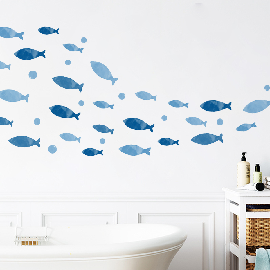 Blue Fish Vinyl Wall sticker f - Baby Nursery Ocean avis et prix