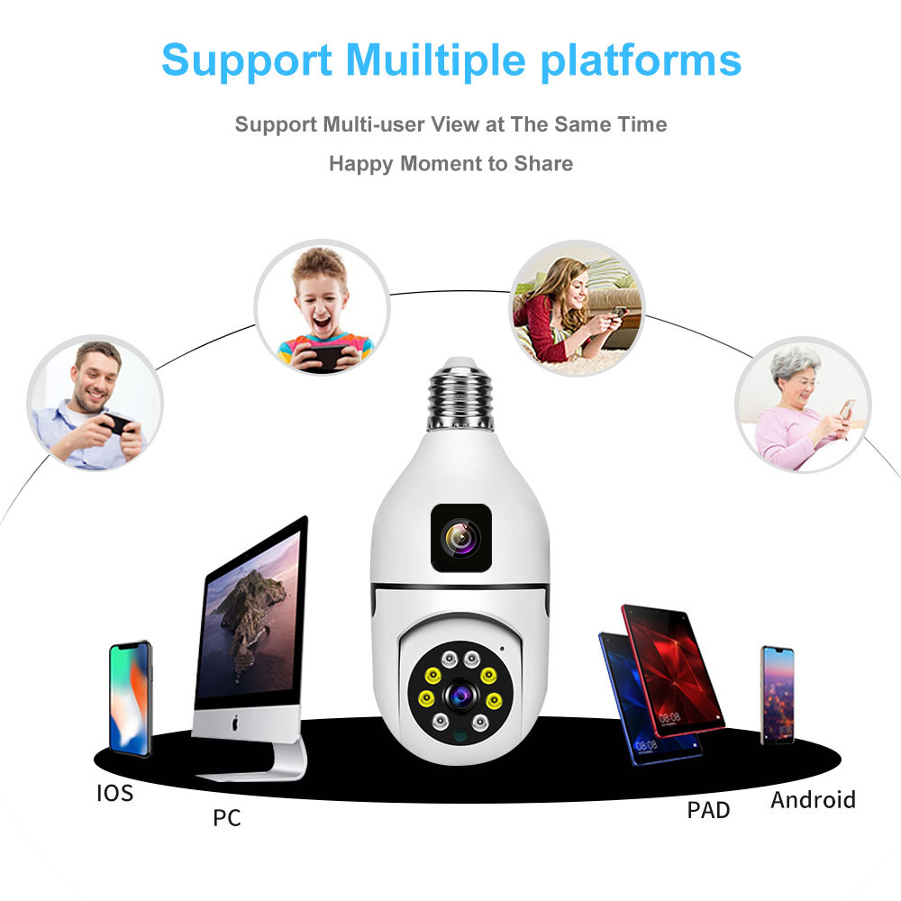 4MP V380/Yoosee Dual Lens E27  - Baby Monitor Split Screen avis et prix