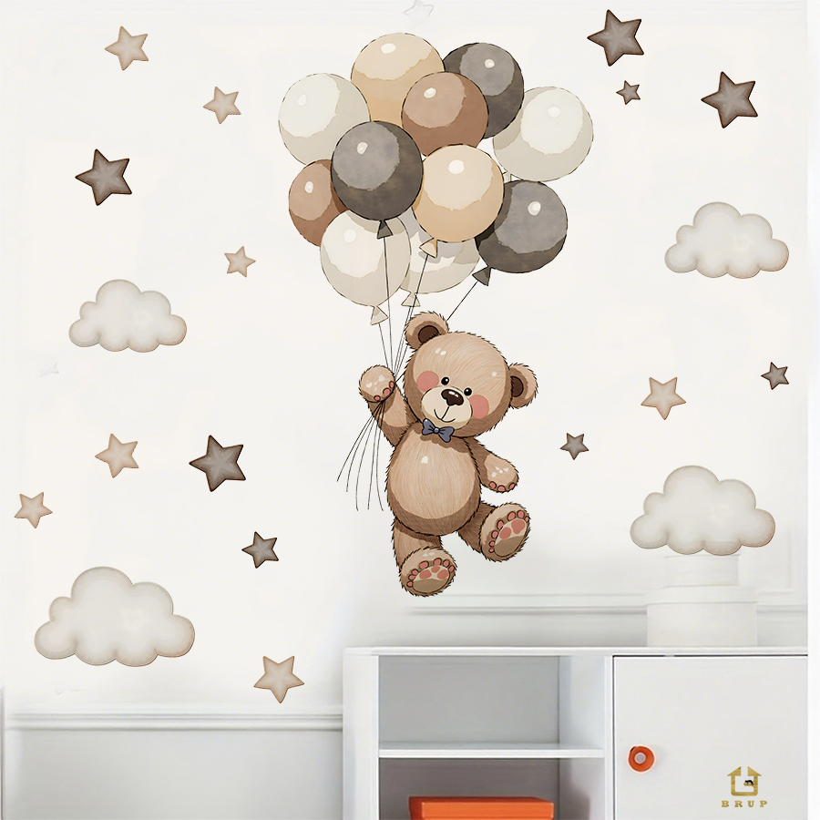 Adorable Teddy Bear Wall Decal - Baby Nursery Set Furniture avis et prix