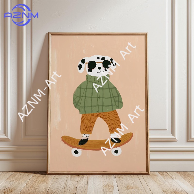 1PC Funny Animal Skateboarding - Baby Nursery Home avis et prix