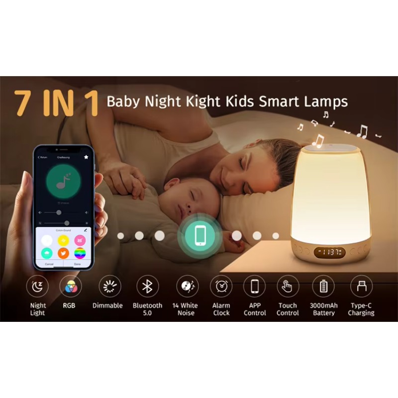 Bluetooth Speaker Kids Alarm C - Sound Sleep Trainer Clock avis et prix